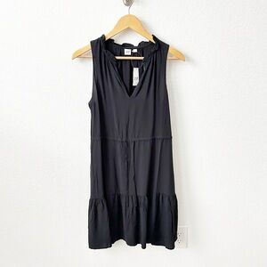 NEW GAP Zen Empire Waist Tiered Dress Black Size S